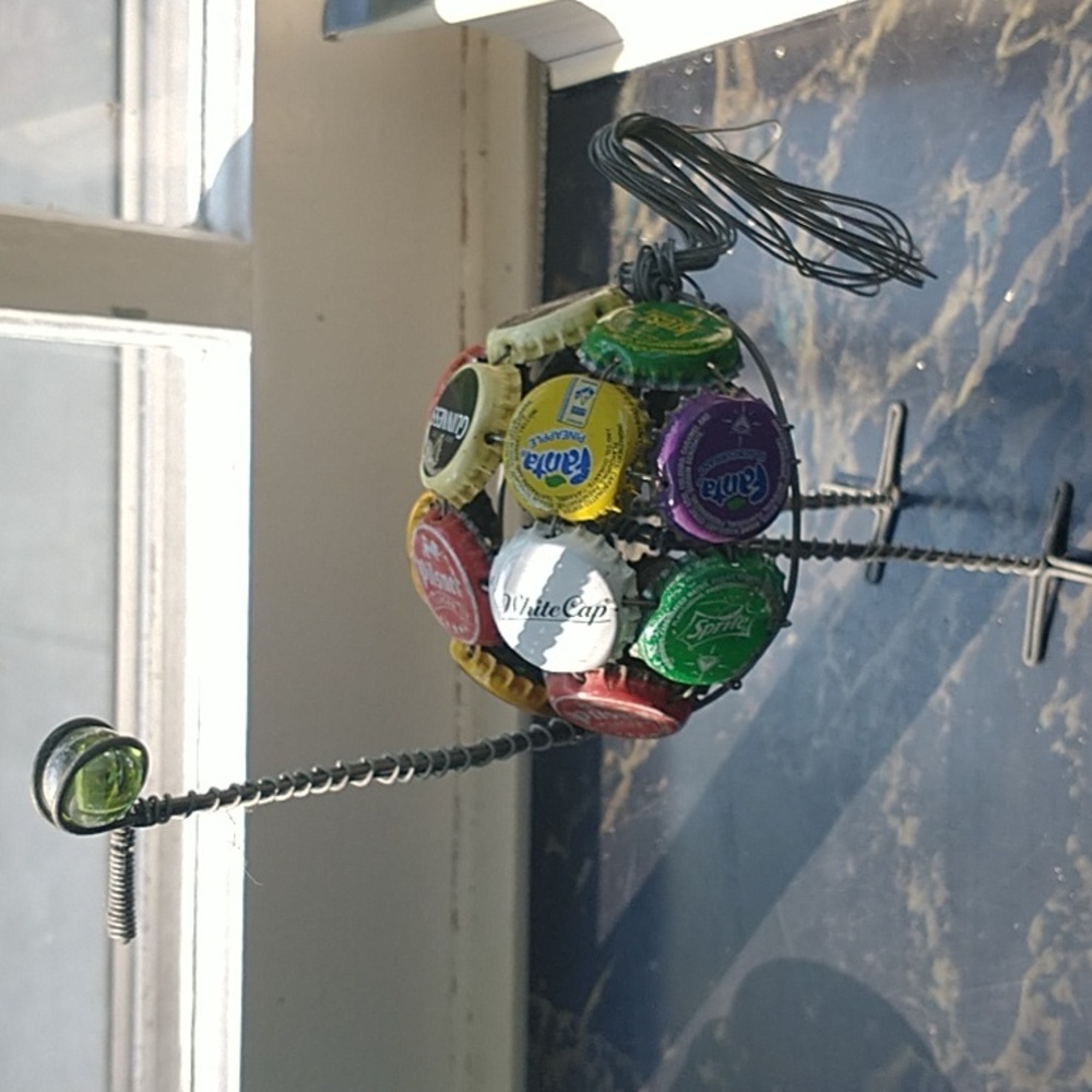 Metal Bird made with Wire Bottle Caps Ostrich
